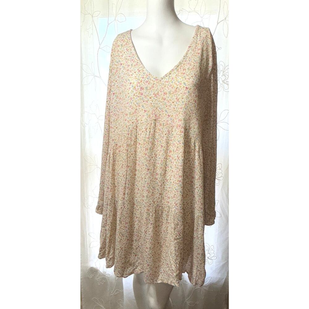 Altar'd State Oversize Floral Babydoll Dress XS Boho Cottagecore Feminine Flowy